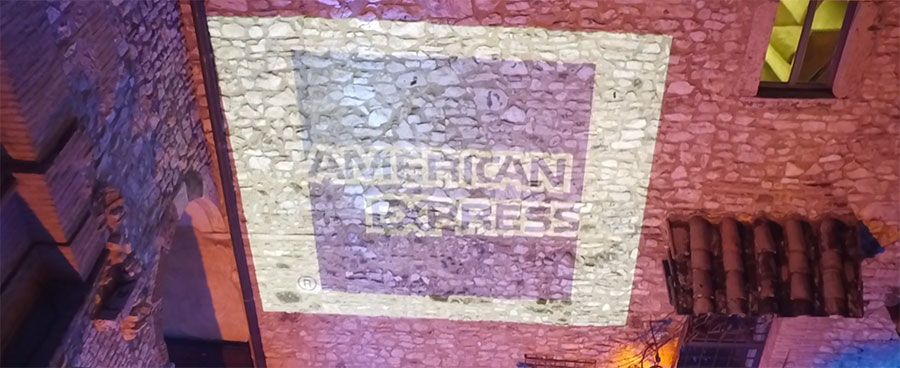 logo azineda american express estratto da video evento realizzato da aviocam