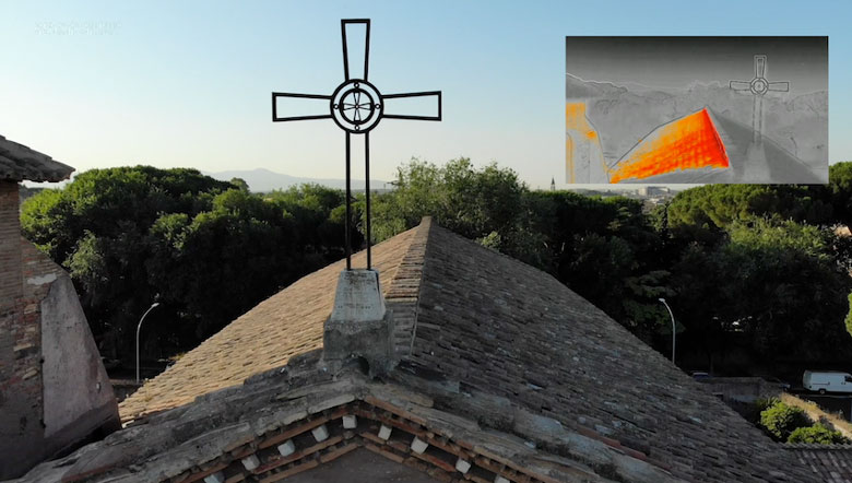 esempio di ispezione di tetto effettuata con drone e camera multispettrale